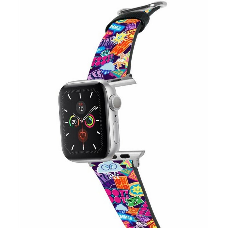 迪士尼脑筋急转弯图案 十字压纹牛皮Apple Watch真皮皮革表带5549 - 表带 - 真皮 