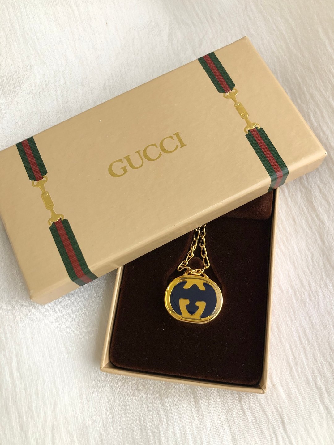 【 日本直送 名牌中古包 】GUCCI 古驰 项链 金色 GG 标志 怀表坠饰 vintage 古着 old fh2wgd - 项链 - 其他材质 金色