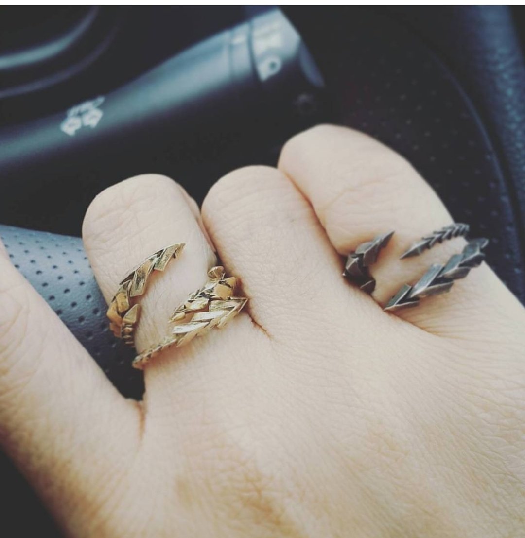 Dragon tail ring - 戒指 - 纯银 金色