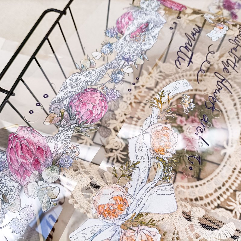 花姿語 / 裝飾膠帶 - 纸胶带 - 塑料 多色