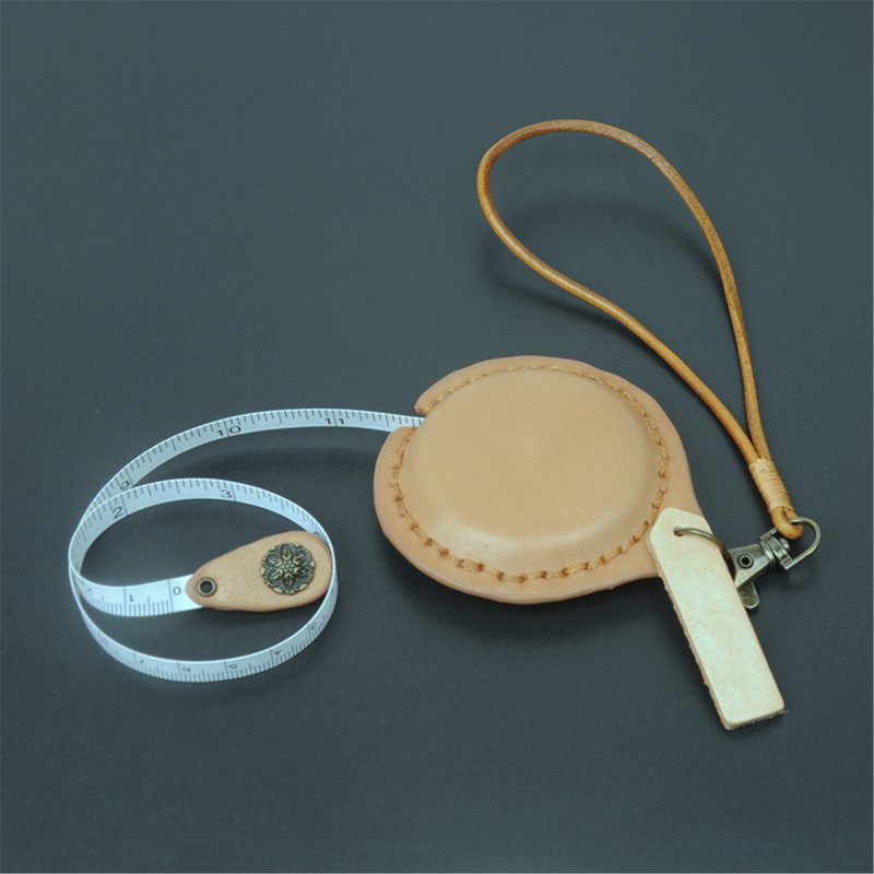 手腕绳 1.5m 皮革卷尺 量衣尺  服装腰围尺 免费客制 - 其他 - 真皮 卡其色