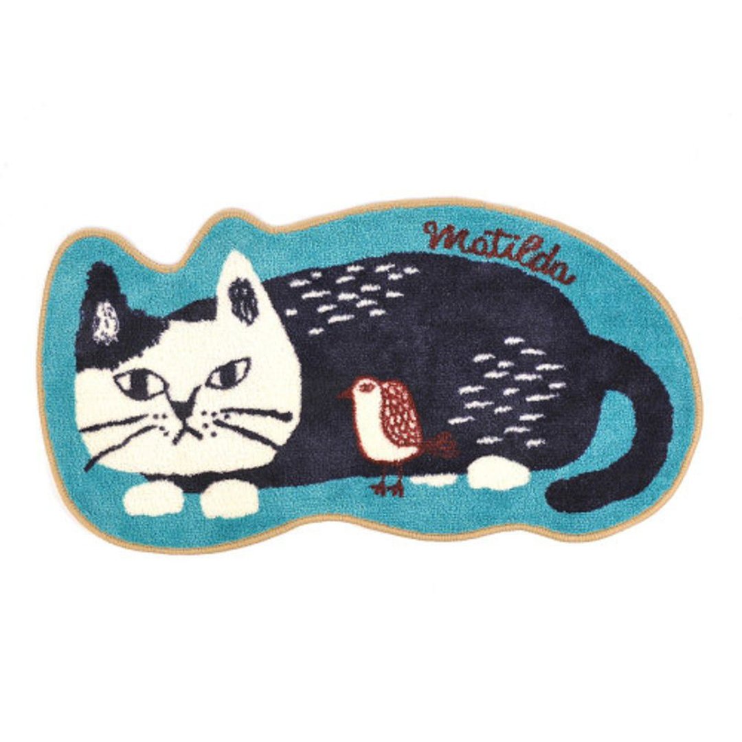 Kusuguru Japan地垫 椅垫 日本眼镜猫厚绒减压造型垫35x67cm 绿色 - 其他 - 聚酯纤维 绿色
