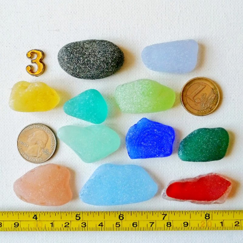 Rare Sea glass Bulk Sea glass beads.Sea glass jewelry Genuine Sea glass decor - 陶艺 - 玻璃 多色