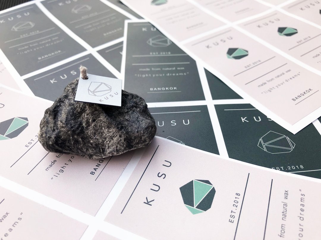 Charcoal Stone Candle - scented - 蜡烛/烛台 - 蜡 黑色