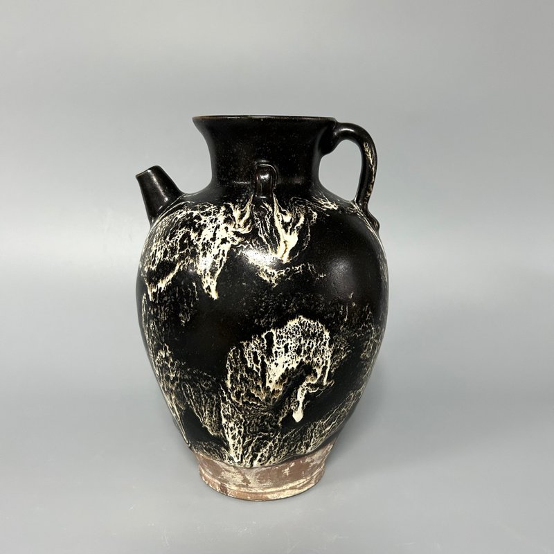 唐窑变黑釉双系执壶 - 摆饰 - 陶 卡其色