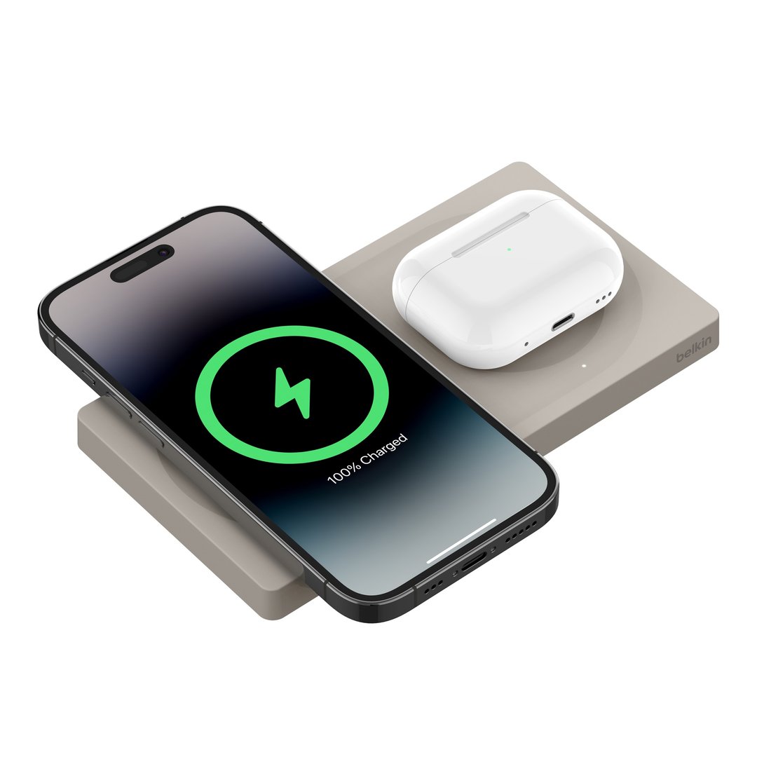 MagSafe 2 合 1 无线充电板 15W  (浅啡色) - 手机配件 - 其他材质 咖啡色