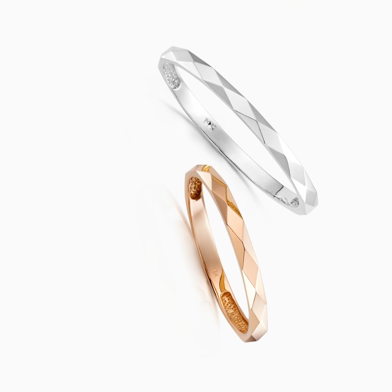 FRANKNESS 18K 个性的菱形 情侣对戒定制  闪耀中 - 对戒 - 贵金属 多色