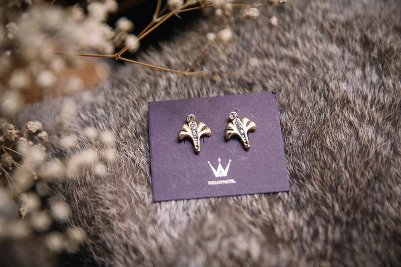 CreamyWhite_William&Feb.联名耳环_24K金/Swarovski_精灵翅膀款 - 耳环/耳夹 - 其他金属 