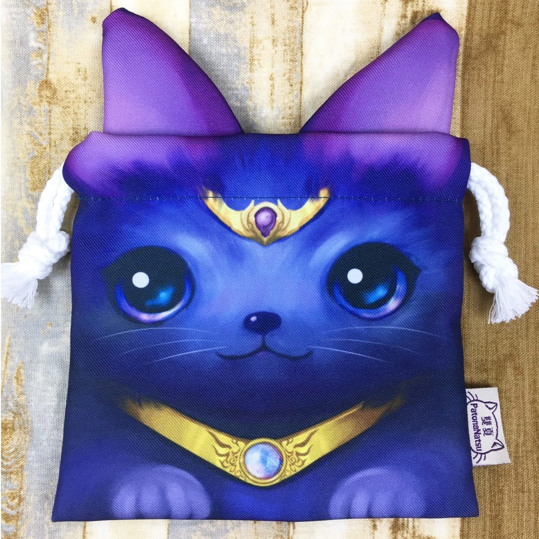 拉耳朵动物造型束口袋 - 俄罗斯蓝猫 - 化妆包/杂物包 - 棉 蓝色