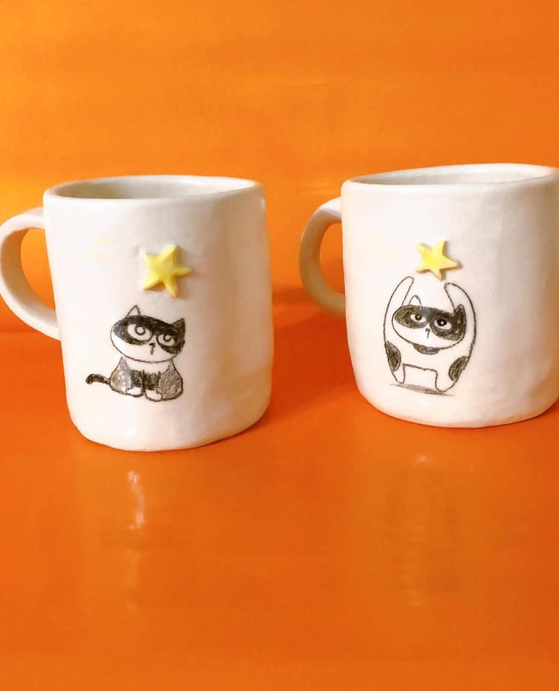 猫猫许愿星星 马克杯 - 咖啡杯/马克杯 - 瓷 白色
