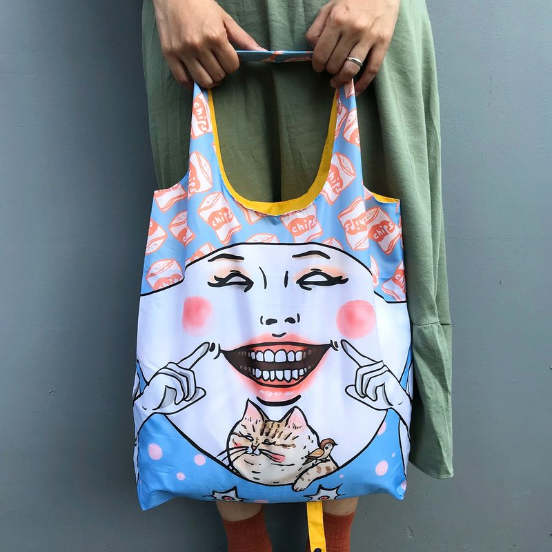 郝微笑 环保收纳购物袋 - 手提包/手提袋 - 防水材质 蓝色