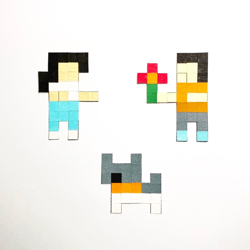 【露营系列 - 人物与狗狗】拼贴画材料包 - 木工/竹艺/纸艺 - 纸 灰色