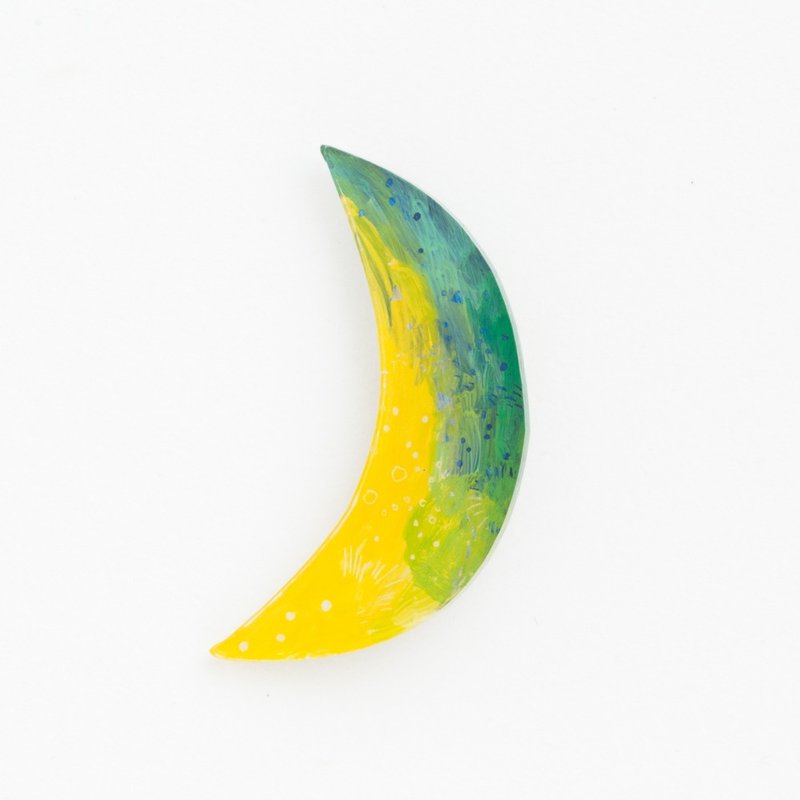 Pictorial brooch 【Mon】 - 胸针 - 压克力 黄色