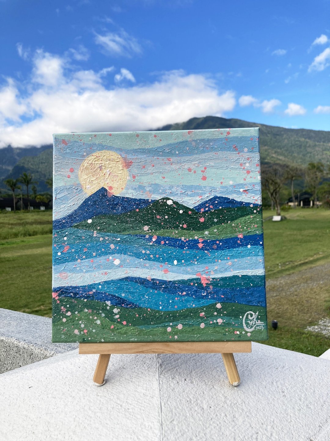 抽象绘画  走向群山1 painting Head To The Mountains 1 - 海报/装饰画/版画 - 棉 多色