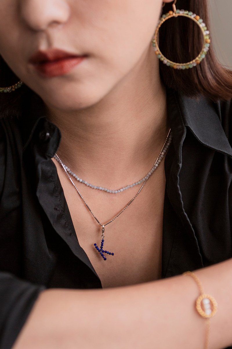 圣城 - 生命泉源－海水蓝宝双层银项链 - 项链 - 半宝石 蓝色