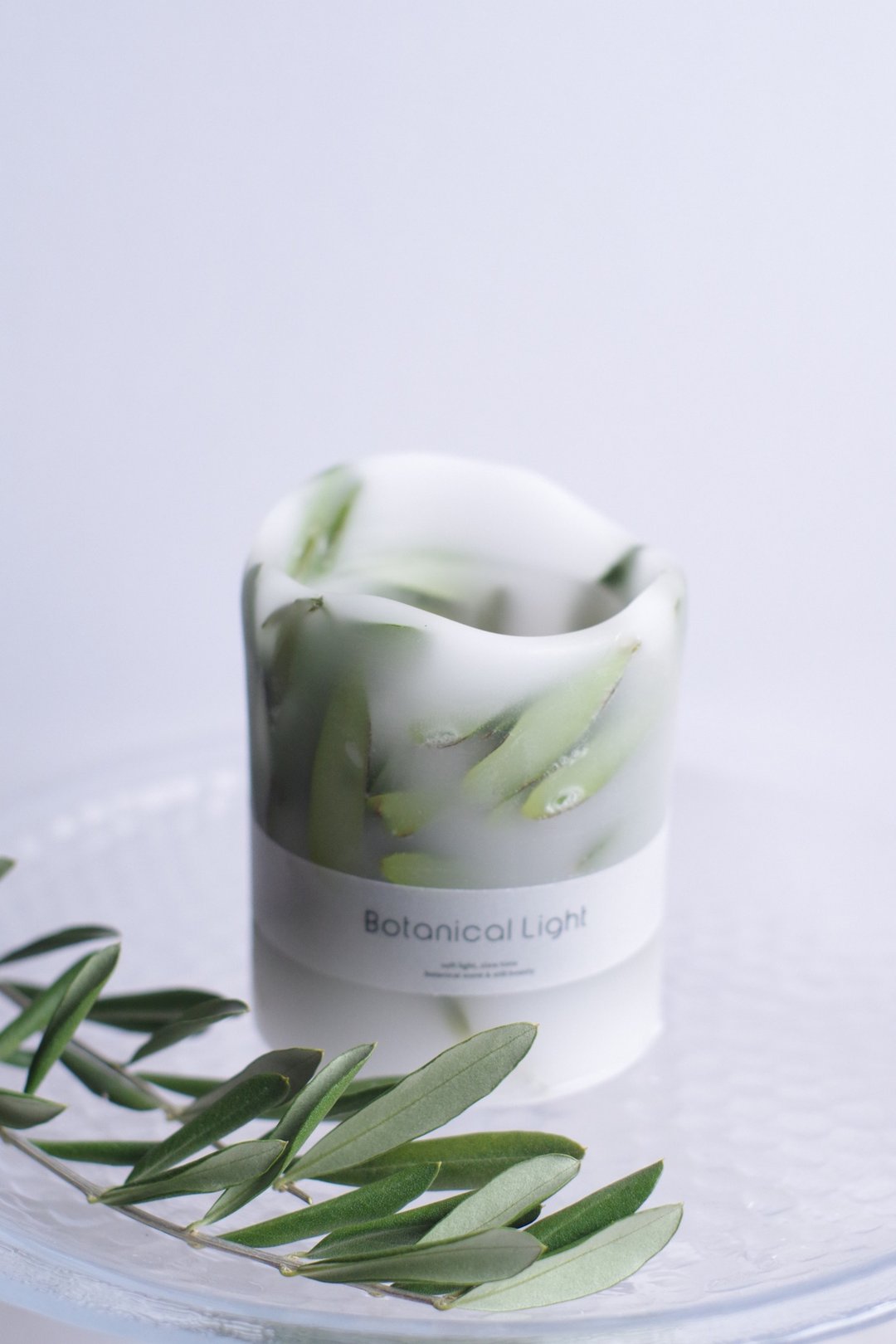 橄榄植萃烛座 + LED 蜡烛组 - 献给母亲的礼物 - 蜡烛/烛台 - 木头 绿色