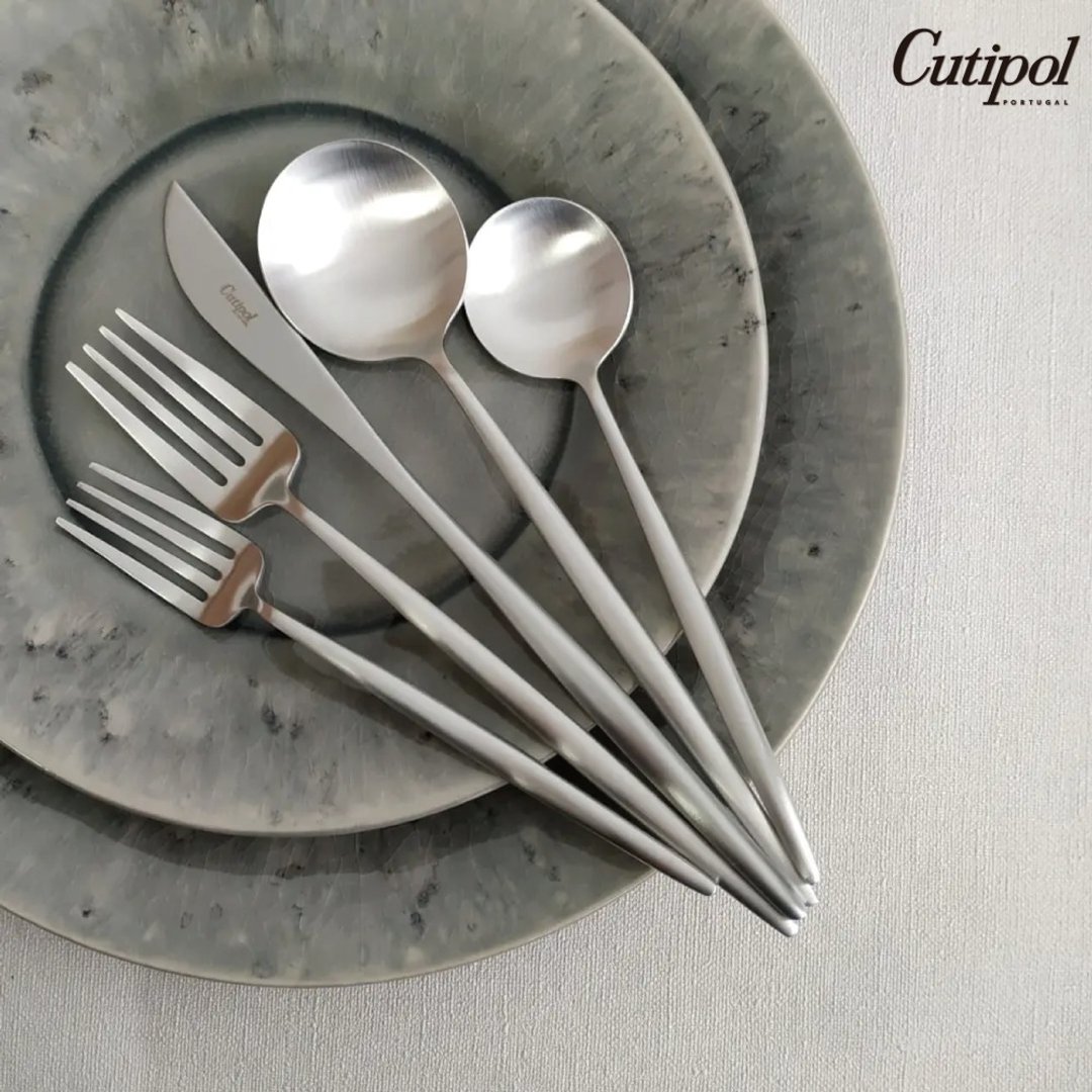葡萄牙 Cutipol | MOON / 雾银 / 单支餐具 - 餐刀/叉/匙组合 - 不锈钢 银色