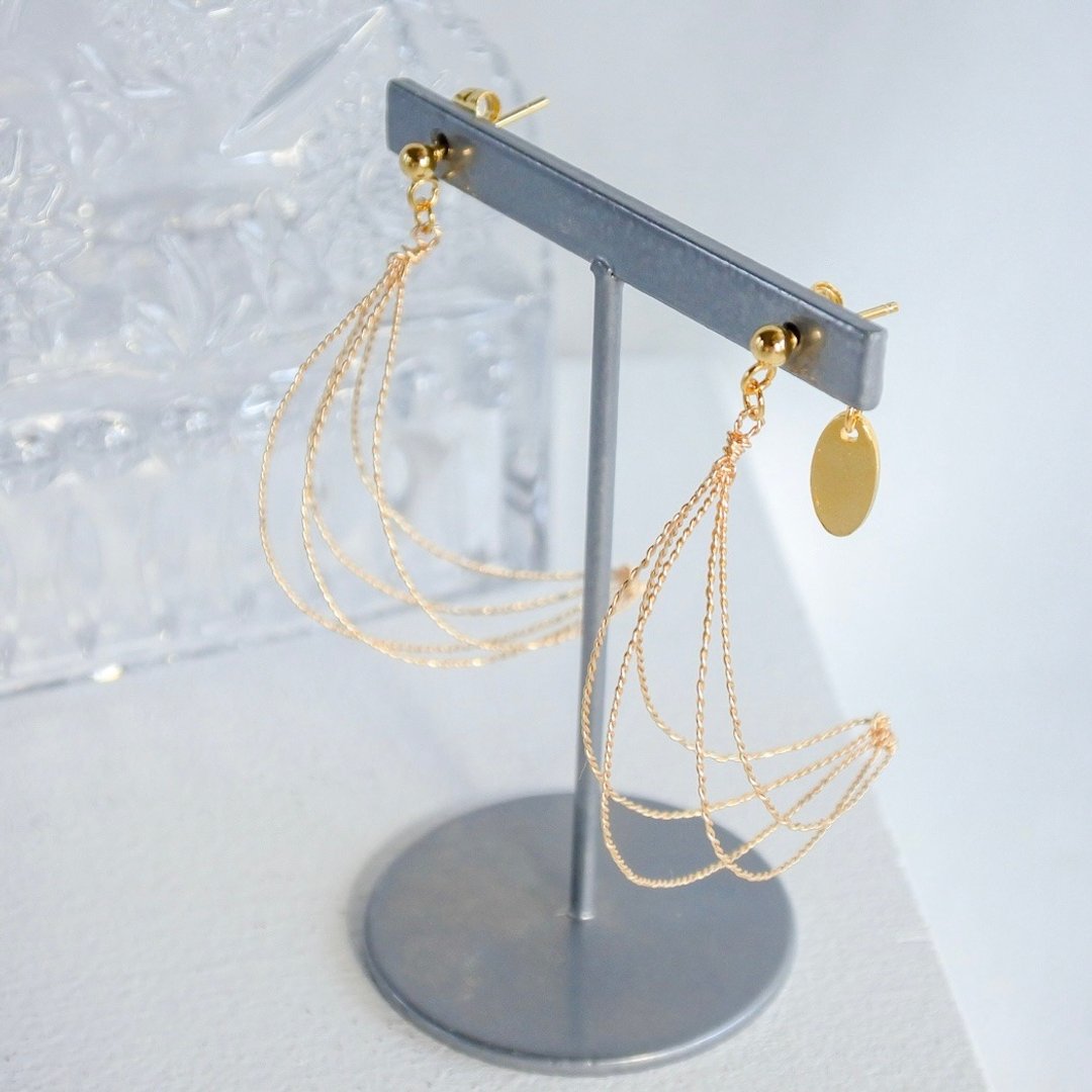 Asanagi - Gold wire accessory - 耳环/耳夹 - 其他金属 金色