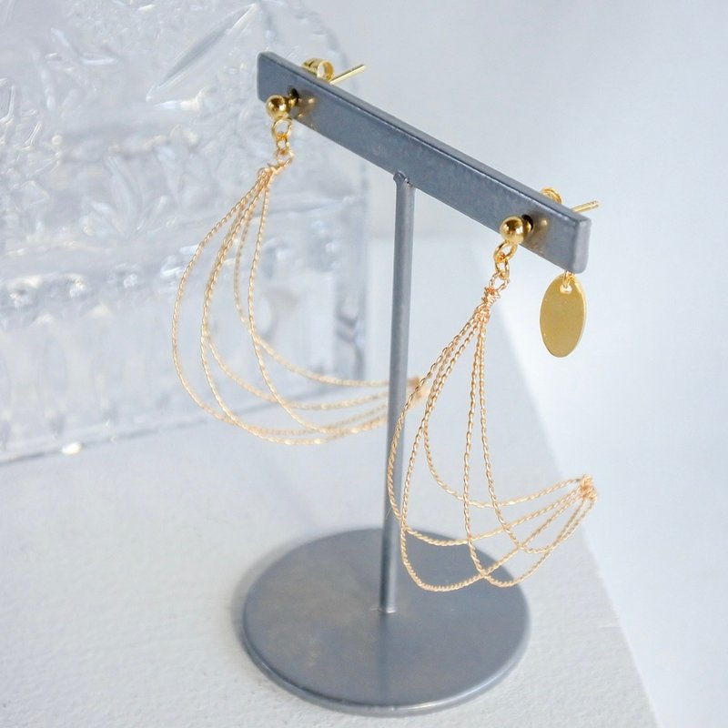 Asanagi - Gold wire accessory - 耳环/耳夹 - 其他金属 金色
