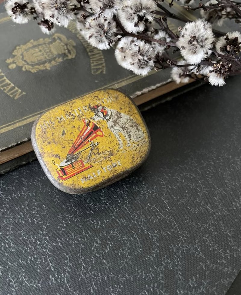 老又好杂货-古董 HIS MASTERS VOICE HMV 老铁盒唱针 W477 - 摆饰 - 其他金属 金色