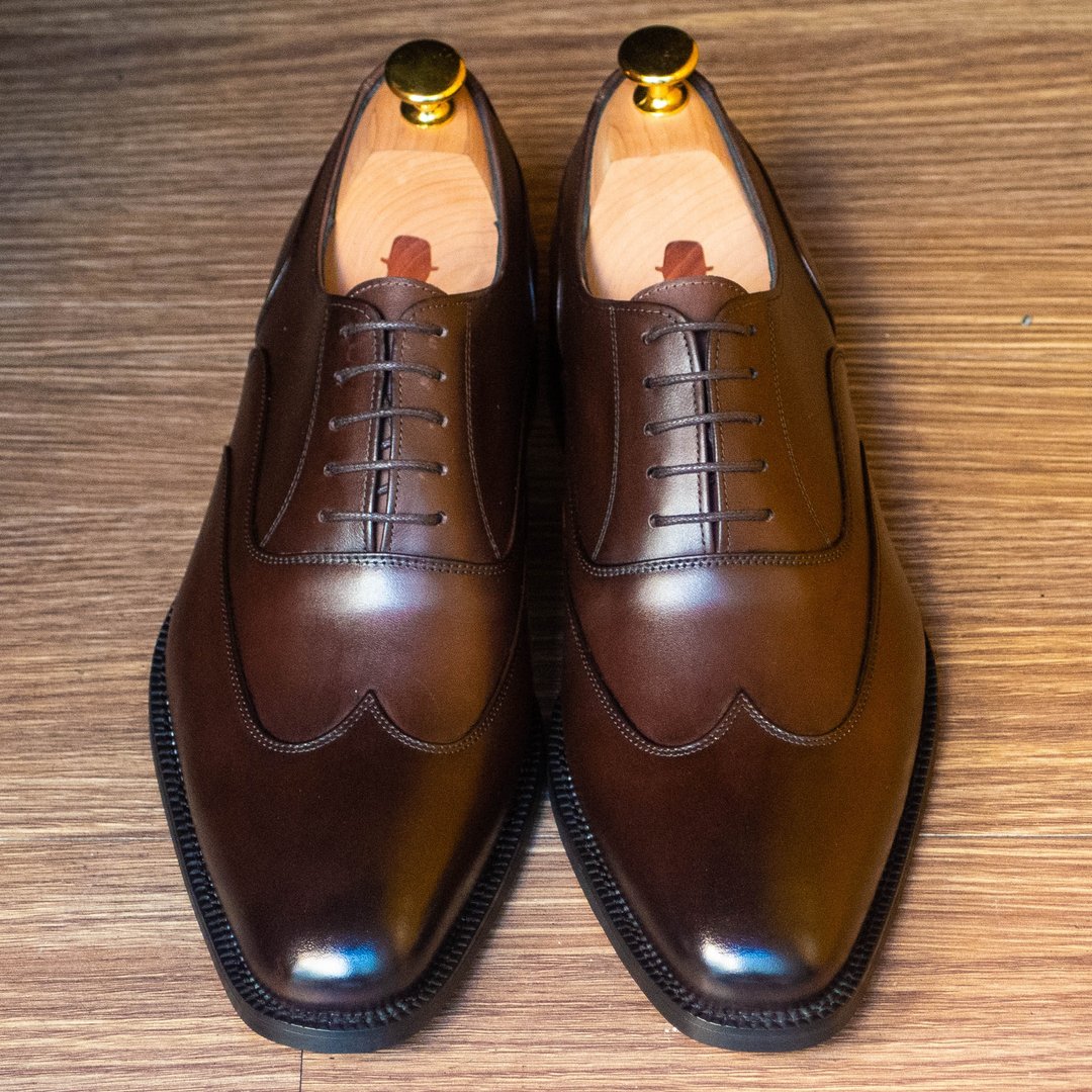 REGENT 简约翼纹牛津鞋-咖 / Austerity Brogue Oxford-Brown - 男款皮鞋 - 真皮 咖啡色