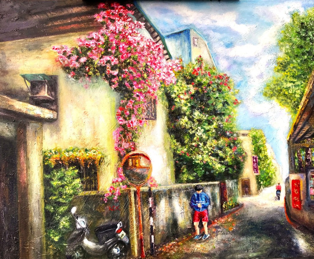 手工油画创作 巷道 包邮  挂画壁画 装饰画 疗愈画 背景墙画 - 海报/装饰画/版画 - 棉 多色