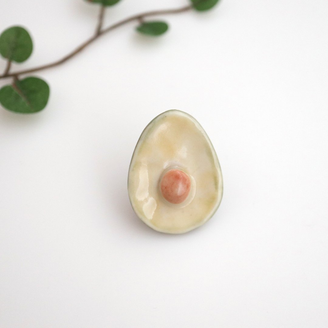 Avocado pin brooch - 胸针 - 瓷 绿色