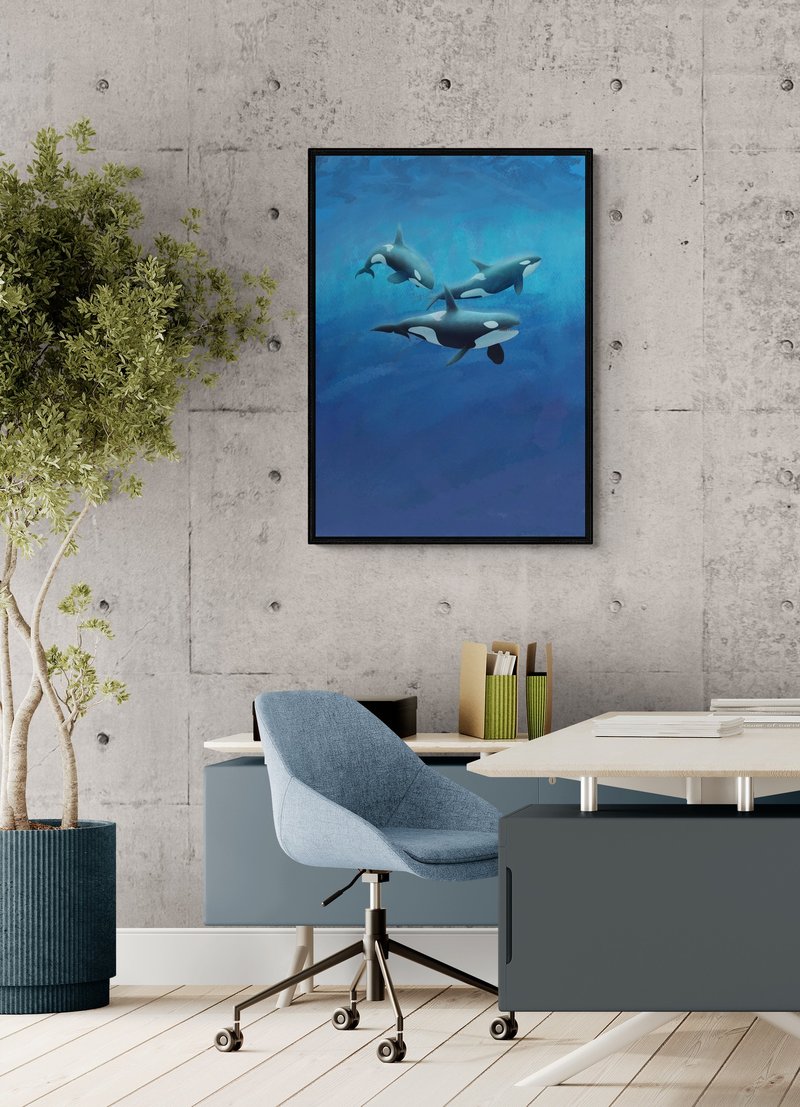 ToyJay王俊杰/海洋系列微喷海报/虎鲸(送4x6寸照片20张) - 海报/装饰画/版画 - 纸 蓝色