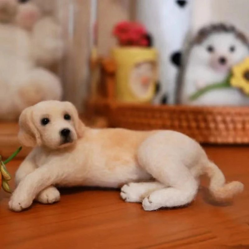 定制 逼真犬 毛孩 宠物 羊毛毡 娃娃 似颜绘 纪念 狗狗 礼物 a1 - 玩具 - 羊毛 多色