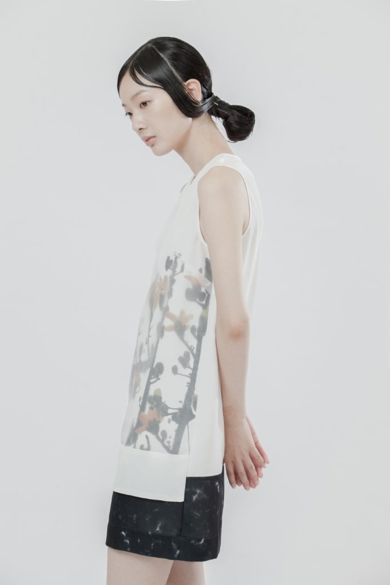 气韵·印花洋装 - 洋装/连衣裙 - 聚酯纤维 