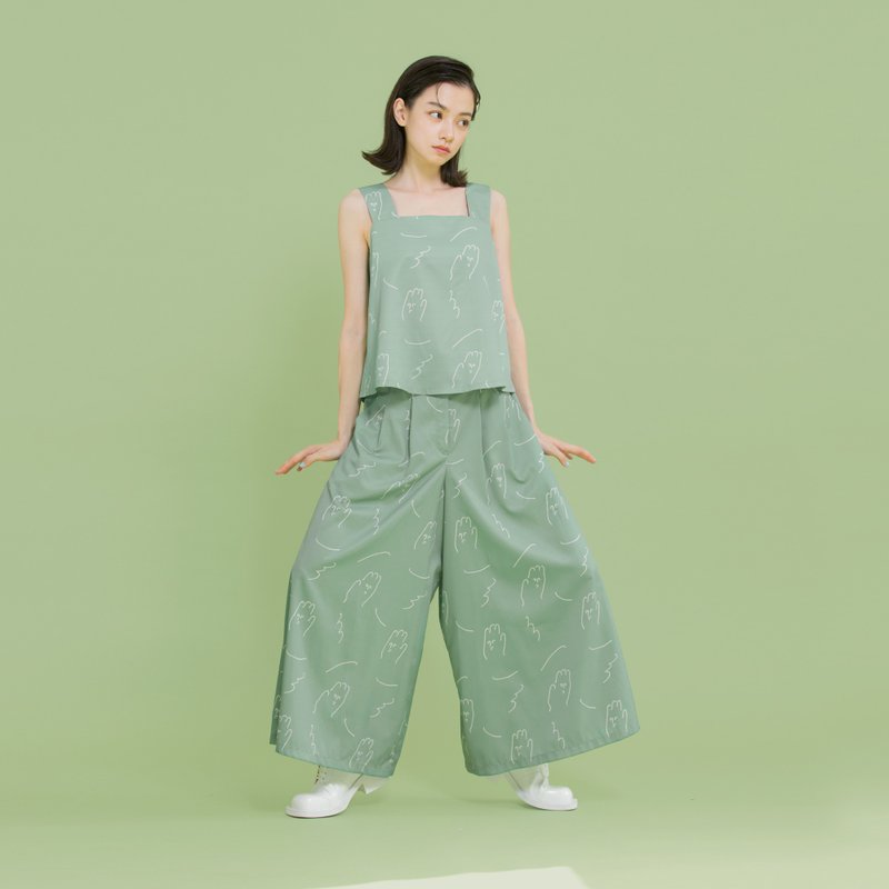 tan tan / 手掌兄弟绿色背心 - 女装背心 - 其他材质 绿色