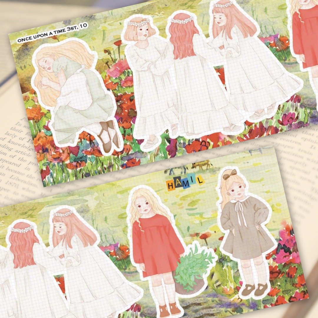 once upon a time 3 ver10 (hamil) 复古少女人物贴纸 - 贴纸 - 纸 多色