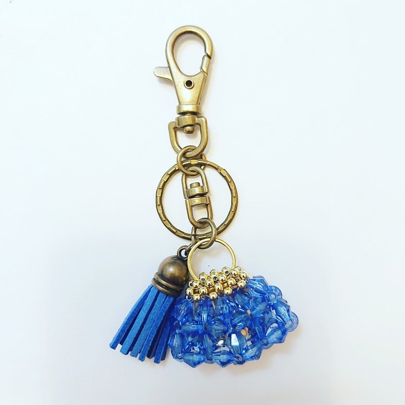 手作水晶开运招财包钥匙圈吊饰 - 吊饰 - 其他材质 蓝色