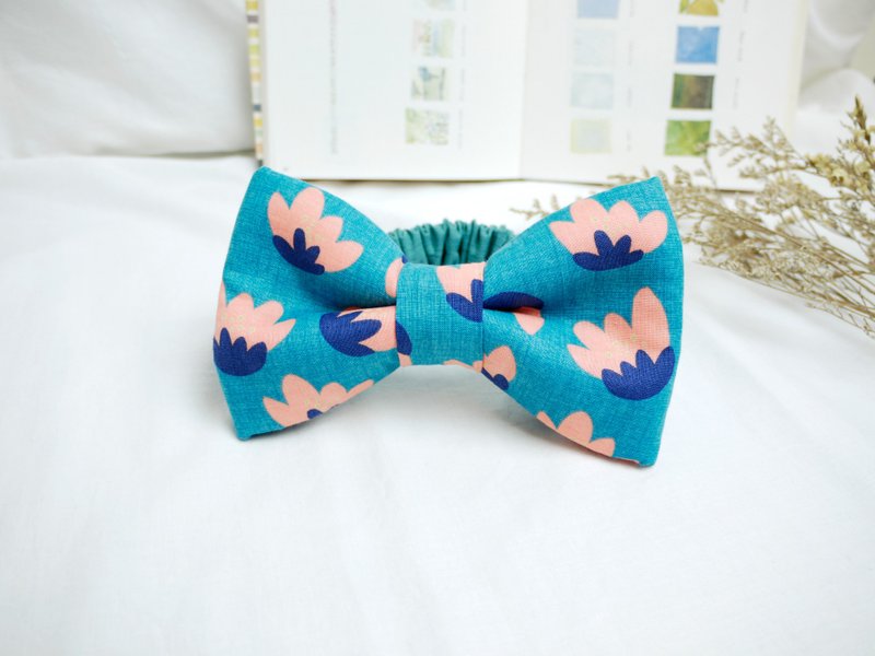 宝宝发带 婴儿发带│立体蝴蝶结:::蓝色郁金香 - 婴儿帽/发带 - 棉．麻 蓝色