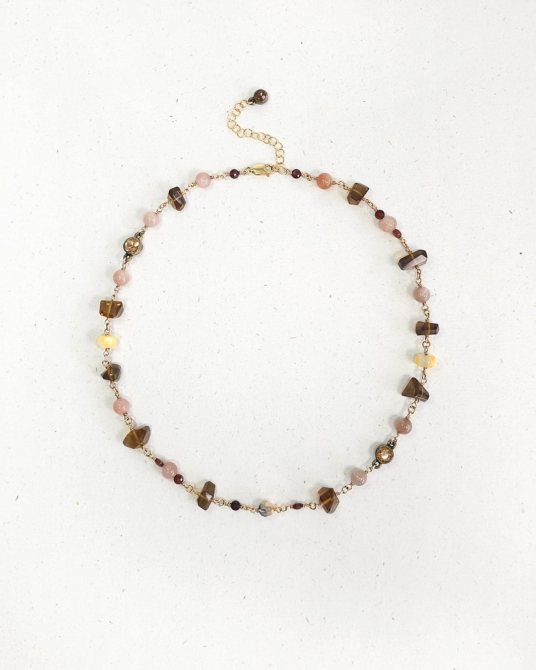 Honey Quartz 14K Gold Filled 短型金项链 / Honey Golden River - 项链 - 水晶 金色