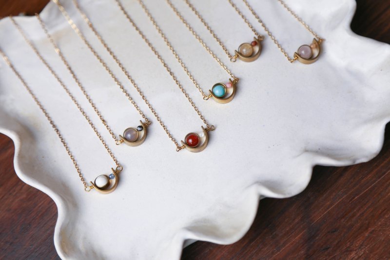 轮转 - 矿石 水晶 项链 锁骨链 - 锁骨链 - 铜/黄铜 多色