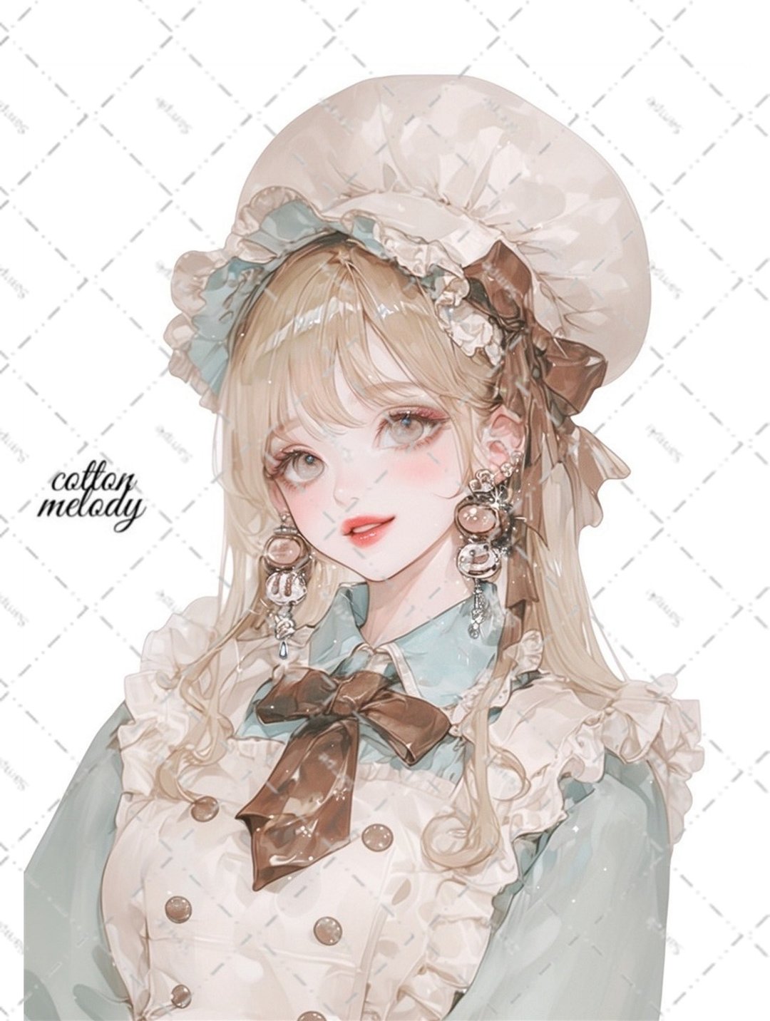 [限定] 原创贴纸编号PM84 // 与 nene Patisserie Melody 合作的人物贴纸 cottonmelody - 贴纸 - 纸 