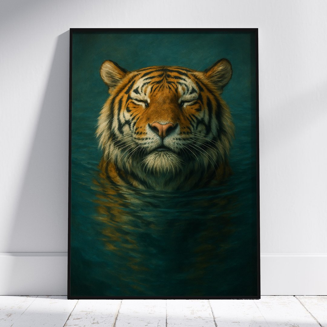 静谧老虎插画 野生动物艺术 自然冥想墙面装饰 - 电子手绘真人画像/绘画/插画 - 其他材质 
