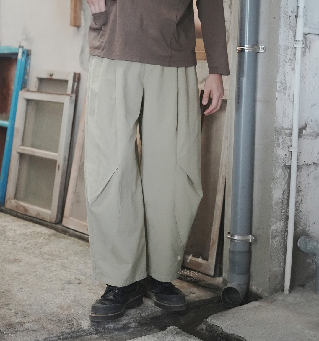 小我独家 TANGENT 切线茧型落地宽裤 现货 - 男士长裤 - 棉 灰色