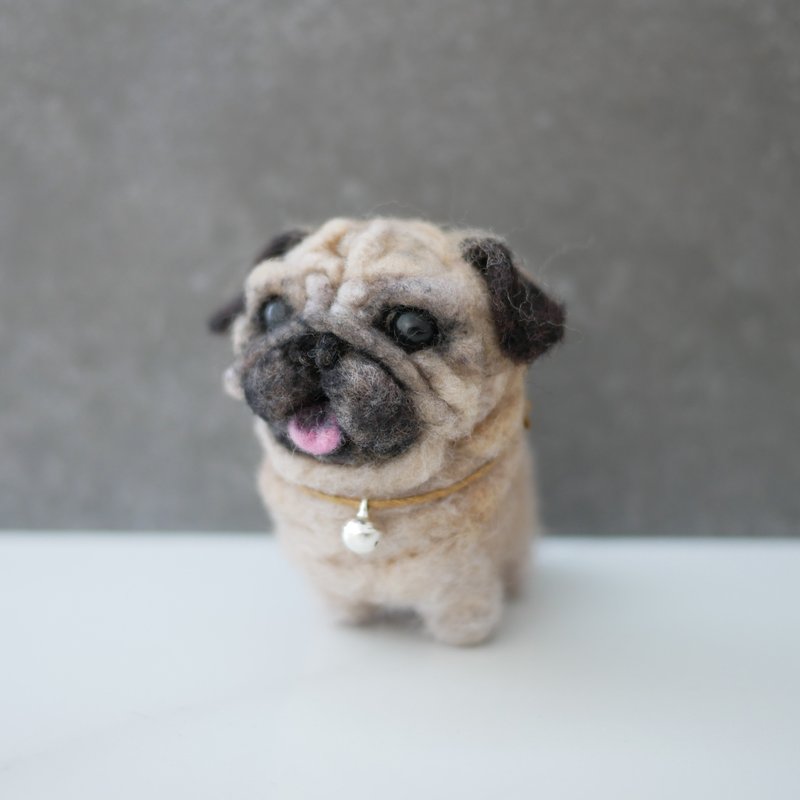 巴哥犬定制化羊毛毡  宠物定制 公仔 - 玩偶/公仔 - 羊毛 卡其色
