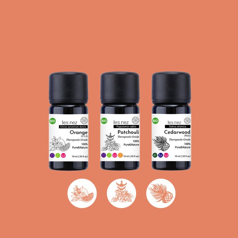 【Les nez 香鼻子】身心灵平衡 三入精油组盒 - 香薰/精油/线香 - 精油 黑色