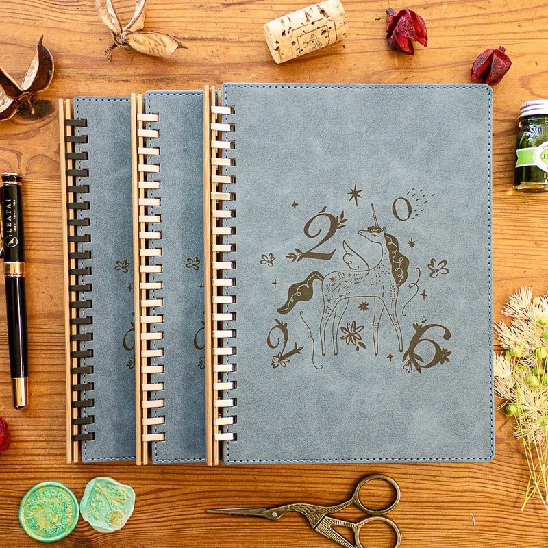 A5 抽取式仿皮革活页笔记本-江雪。2026 星梦幻境-夜幕蓝 - 笔记本/手帐 - 纸 蓝色