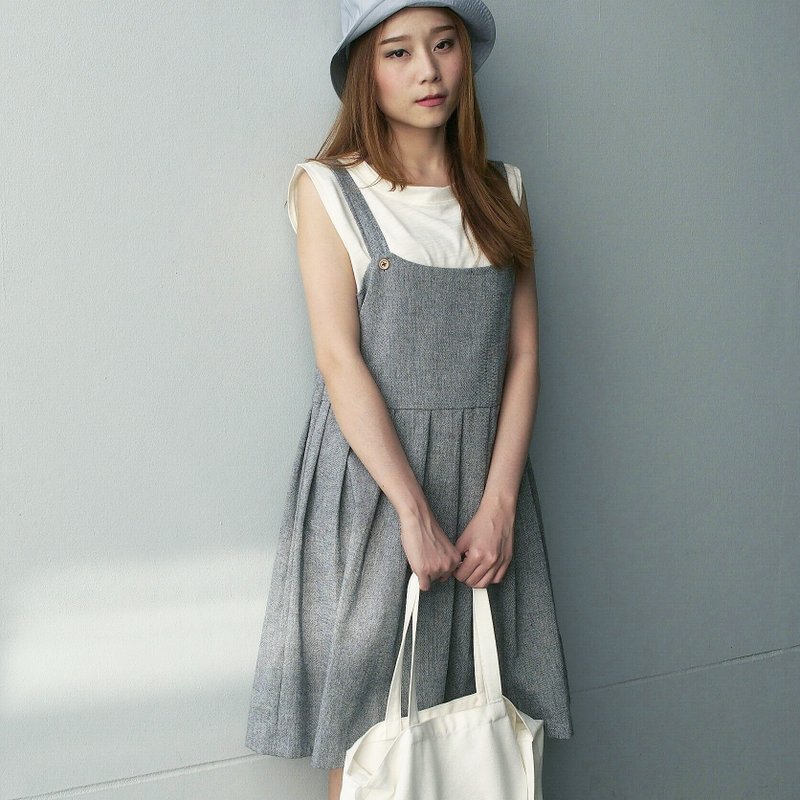 自然时尚连身裙-蓝色牛仔 - 洋装/连衣裙 - 棉．麻 蓝色