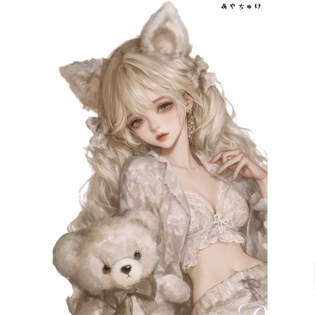 【3 月新款 2】07-095-0049 人物贴纸 动物与少女蕾丝 - 贴纸 - 纸 