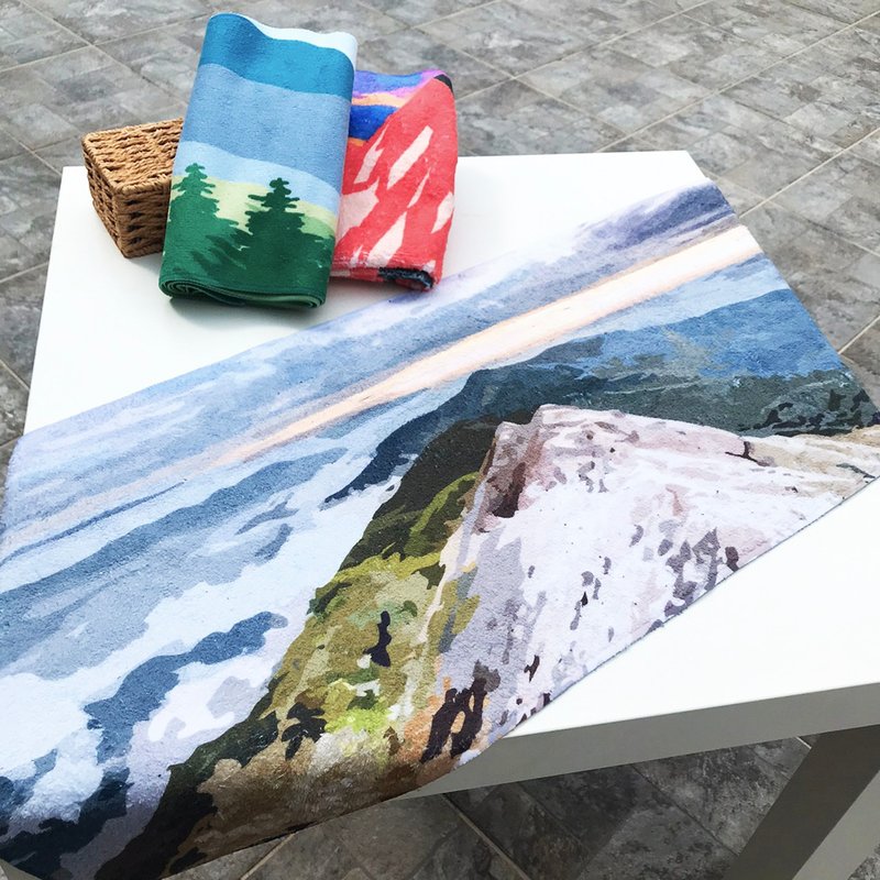 【定制化礼物】【百岳企划】台湾百岳 运动毛巾_三款_可定制文字 - 毛巾浴巾 - 聚酯纤维 多色