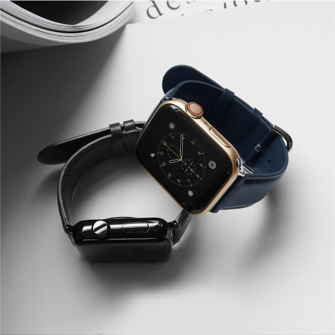 Apple Watch series1 2 3 4 5 6 7简约 皮革表带 Apple Watch表带 - 表带 - 真皮 黑色