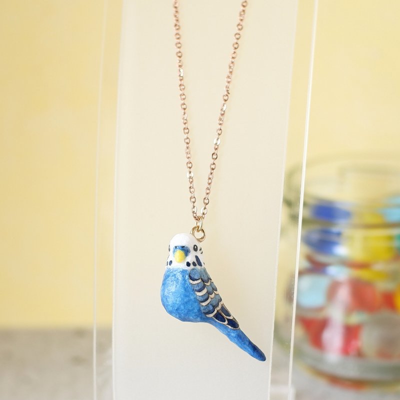 和纸饰品 项链 虎皮鹦鹉 蓝色系 鹦鹉 鸟类 宠物鸟 - 项链 - 其他材质 蓝色