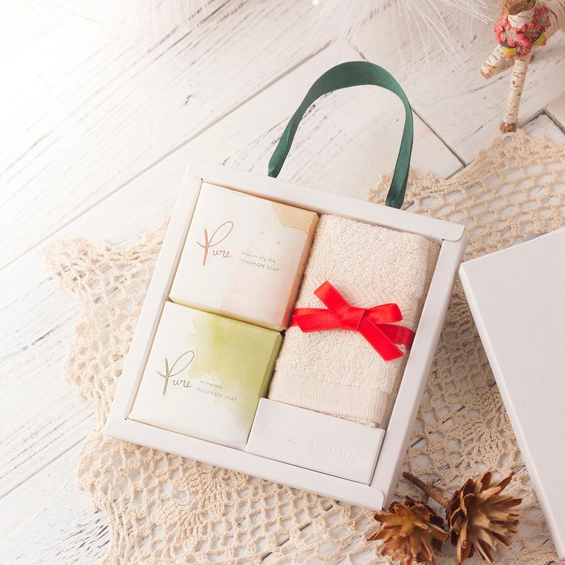 Pure纯粹手工皂-2入+方巾礼盒*下订单前请先私讯确认喔 - 肥皂/手工皂 - 植物．花 绿色