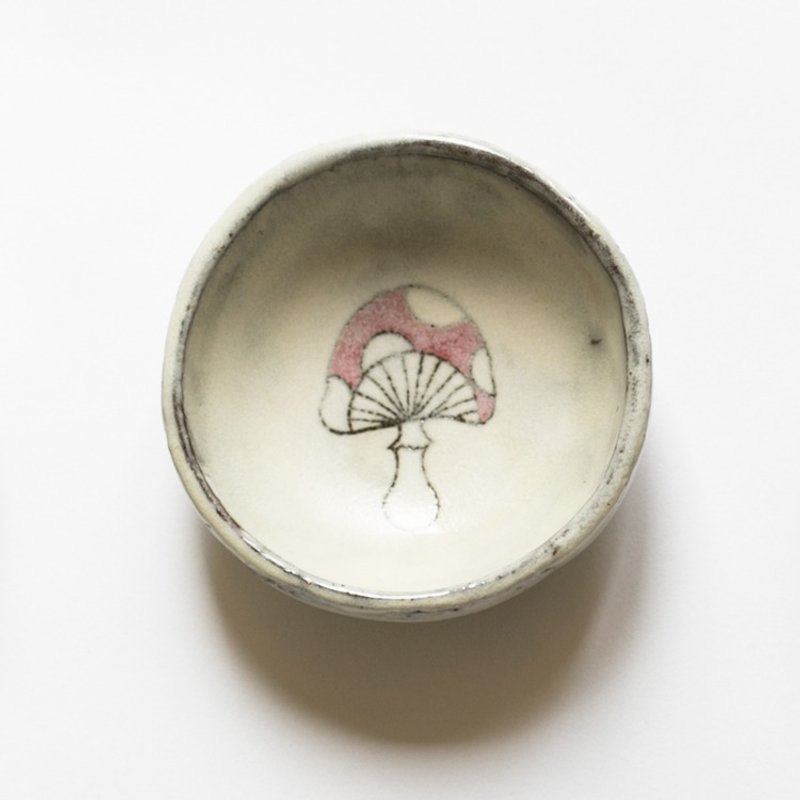 floralog 手作粗陶蘑菇小碟 圆形 zakka 可爱 乙女 - 花瓶/陶器 - 陶 红色