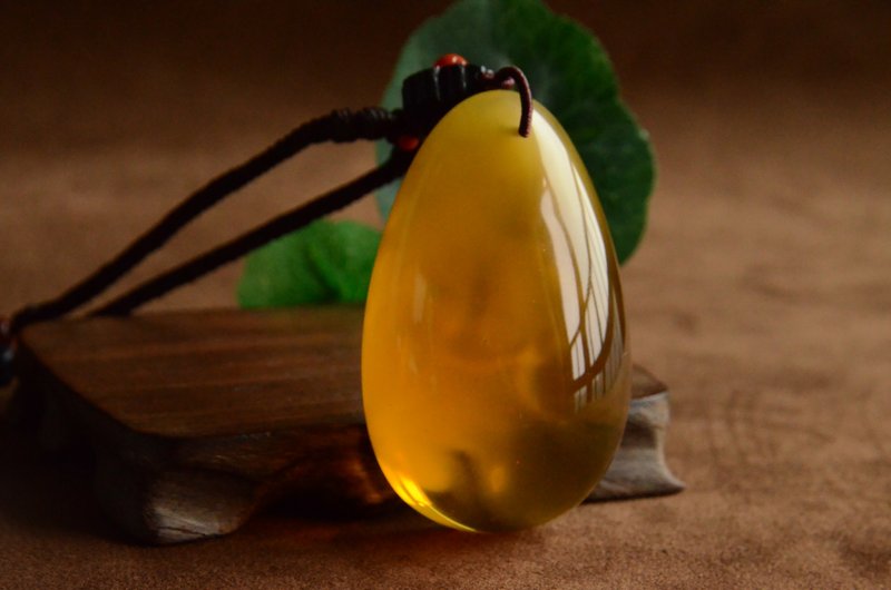 【惊鸿】极品琥珀金绞蜜意境古典项链吊坠 - 项链 - 半宝石 